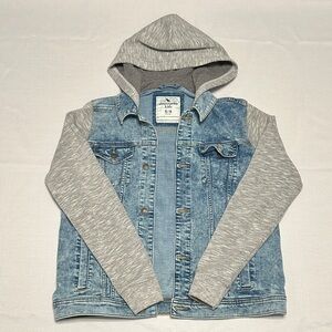Abercrombie kids Denim and Gray Hooded Jacket